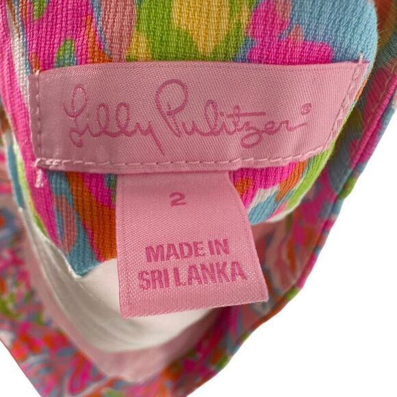 Lilly Pulitzer Skort Scuba To Cuba Womens Size 2 Colorful Preppy Palm Tree Zip - Picture 6 of 11